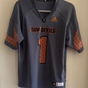 Adidas Gray and Orange Sun Devils Jersey